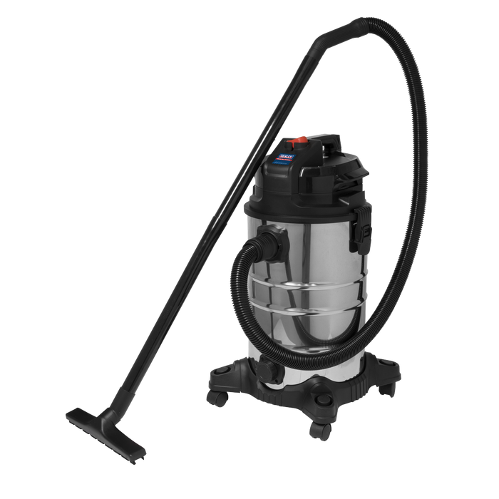 Sealey PC30LN - Vacuum Cleaner (Low Noise) Wet & Dry 30L 1000W/230V Janitorial, Material Handling & Leisure Sealey - Sparks Warehouse