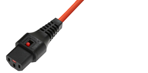 Scolmore PC938W - C13 IEC Lock® to C14 Plug 3 x 1.00mm 1.0m - Orange Essentials Scolmore - Sparks Warehouse