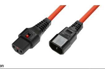 Scolmore PC942W - C13 IEC Lock® to C14 Plug 3 x 1.00mm 3.0m - Orange Essentials Scolmore - Sparks Warehouse