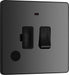 BG Evolve - PCDBC52B - Black Chrome (Black) Switched 13A Fused Connection Unit With Power LED Indicator, And Flex Outlet BG - Evolve - Screwless Black Nickel BG - Sparks Warehouse