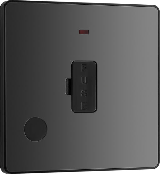 BG Evolve - PCDBC54B - Black Chrome (Black) Unswitched 13A Fused Connection Unit With Power LED Indicator, And Flex Outlet BG - Evolve - Screwless Black Nickel BG - Sparks Warehouse