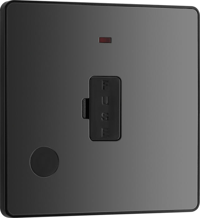 BG Evolve - PCDBC54B - Black Chrome (Black) Unswitched 13A Fused Connection Unit With Power LED Indicator, And Flex Outlet BG - Evolve - Screwless Black Nickel BG - Sparks Warehouse