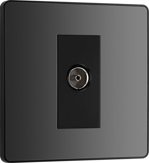 BG Evolve - PCDBC60B - Black Chrome (Black) Single Socket For TV OR FM Co-Axial AERIAL Connection BG - Evolve - Screwless Black Nickel BG - Sparks Warehouse