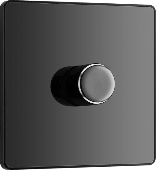 BG Evolve - PCDBC81B - Black Chrome (Black) Trailing Edge LED 200W Single Dimmer Switch, 2-Way Push On/Off BG - Evolve - Screwless Black Nickel BG - Sparks Warehouse