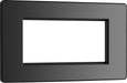 BG Evolve - PCDBCEMR4B - Black Chrome (Black) Quadruple Rectangular Front Plate (100 X 50) BG - Evolve - Screwless Black Nickel BG - Sparks Warehouse