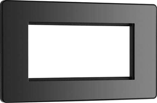 BG Evolve - PCDBCEMR4B - Black Chrome (Black) Quadruple Rectangular Front Plate (100 X 50) BG - Evolve - Screwless Black Nickel BG - Sparks Warehouse