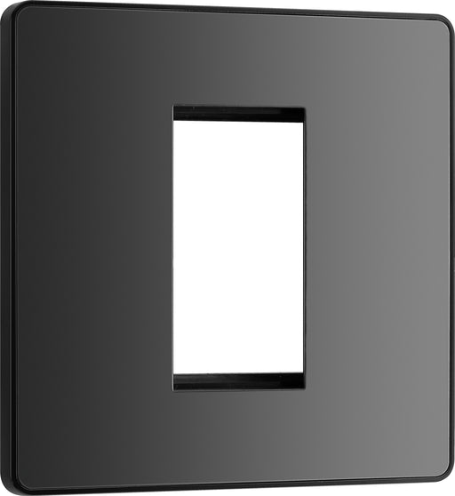 BG Evolve - PCDBCEMS1B - Black Chrome (Black) Single Euro Module Front Plate (25 X 50) BG - Evolve - Screwless Black nickel BG - Sparks Warehouse