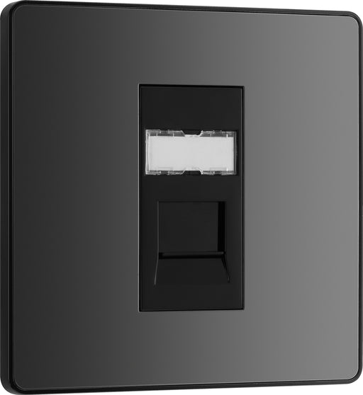 BG Evolve - PCDBCRJ451B - Black Chrome (Black) Single RJ45 Telephone Socket BG - Evolve - Screwless Black Nickel BG - Sparks Warehouse