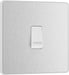 BG Evolve - PCDBS14W - Brushed Steel (White) Single Press Switch, 10A BG - Evolve - Screwless Brushed Steel BG - Sparks Warehouse