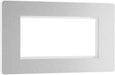 BG Evolve - PCDBSEMR4W - Brushed Steel (White) Quadruple Rectangular Front Plate (100 X 50) BG - Evolve - Screwless Brushed Steel BG - Sparks Warehouse