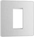 BG Evolve - PCDBSEMS1W - Brushed Steel (White) Single Euro Module Front Plate (25 X 50) BG - Evolve - Screwless Brushed Steel BG - Sparks Warehouse