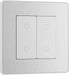 BG Evolve - PCDBSTDM2W - Brushed Steel (White) 200W Double Touch Dimmer Switch, 2-Way Master BG - Evolve - Screwless Brushed Steel BG - Sparks Warehouse