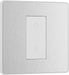 BG Evolve - PCDBSTDS1W - Brushed Steel (White) 200W Single Touch Dimmer Switch, 2-Way Secondary BG - Evolve - Screwless Brushed Steel BG - Sparks Warehouse