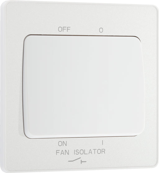BG Evolve - PCDCL15W - Pearlescent White (White) Fan Isolator Switch, 10A Triple Pole BG - Evolve - Screwless Pearl White BG - Sparks Warehouse