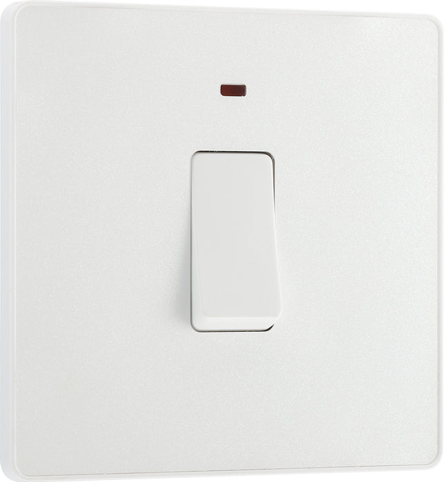 BG Evolve - PCDCL31W - Pearlescent White (White) 20A Switch, Double Pole With Power LED Indicator BG - Evolve - Screwless Pearl White BG - Sparks Warehouse