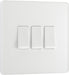 BG Evolve - PCDCL43W - Pearlescent White (White) Triple Light Switch, 20A 16AX, 2 Way BG - Evolve - Screwless Pearl White BG - Sparks Warehouse