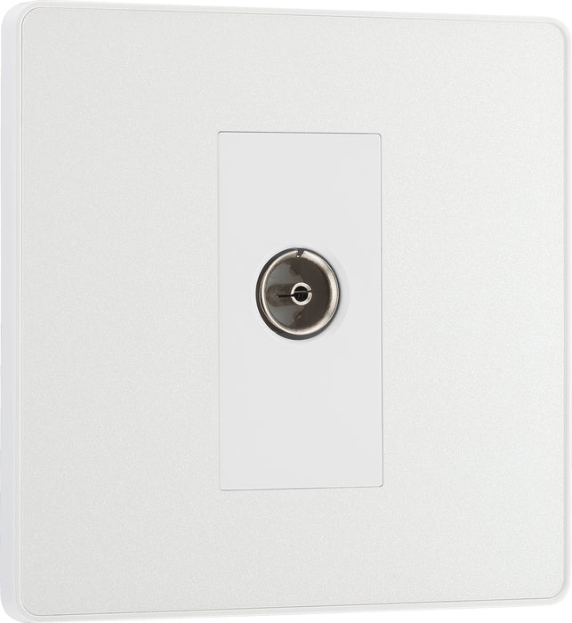 BG Evolve - PCDCL60W - Pearlescent White (White) Single Socket For TV OR FM Co-Axial AERIAL Connection BG - Evolve - Screwless Pearl White BG - Sparks Warehouse