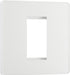 BG Evolve - PCDCLEMS1W - Pearlescent White (White) Single Euro Module Front Plate (25 X 50) BG - Evolve - Screwless Pearl White BG - Sparks Warehouse