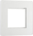 BG Evolve - PCDCLEMS2W - Pearlescent White (White) Twin Euro Module Apeture Single Front Plate (50 X 50) BG - Evolve - Screwless Pearl White BG - Sparks Warehouse