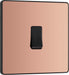 BG Evolve - PCDCP12B - Polished Copper (Black) Single Light Switch, 20A 16AX, 2 Way BG - Evolve - Screwless Polished Copper BG - Sparks Warehouse