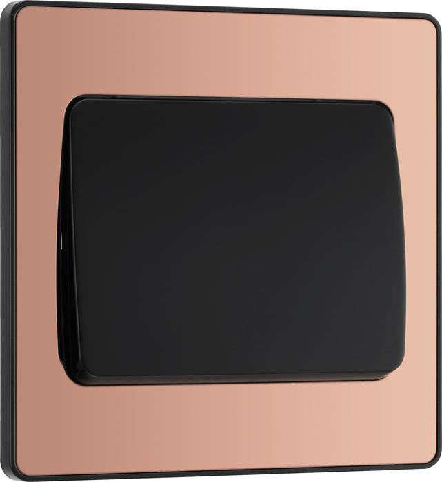 BG Evolve - PCDCP12WB - Polished Copper (Black) Single Light Switch, 20A 16AX, 2 Way, Wide Rocker BG - Evolve - Screwless Polished Copper BG - Sparks Warehouse