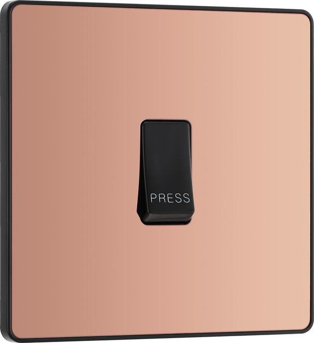 BG Evolve - PCDCP14B - Polished Copper (Black) Single Press Switch, 10A BG - Evolve - Screwless Polished Copper BG - Sparks Warehouse