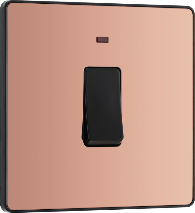 BG Evolve - PCDCP31B - Polished Copper (Black) 20A Switch, Double Pole With Power LED Indicator BG - Evolve - Screwless Polished Copper BG - Sparks Warehouse