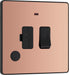 BG Evolve - PCDCP52B - Polished Copper (Black) Switched 13A Fused Connection Unit With Power LED Indicator, And Flex Outlet BG - Evolve - Screwless Polished Copper BG - Sparks Warehouse