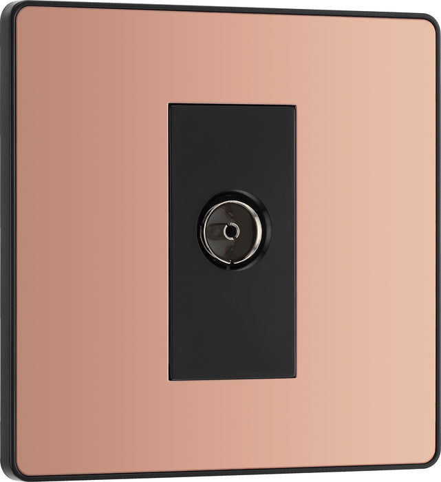 BG Evolve - PCDCP60B - Polished Copper (Black) Single Socket For TV OR FM Co-Axial AERIAL Connection BG - Evolve - Screwless Polished Copper BG - Sparks Warehouse