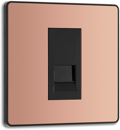 BG Evolve - PCDCPBTM1B - Polished Copper (Black) Single Master Telephone Socket BG - Evolve - Screwless Polished Copper BG - Sparks Warehouse