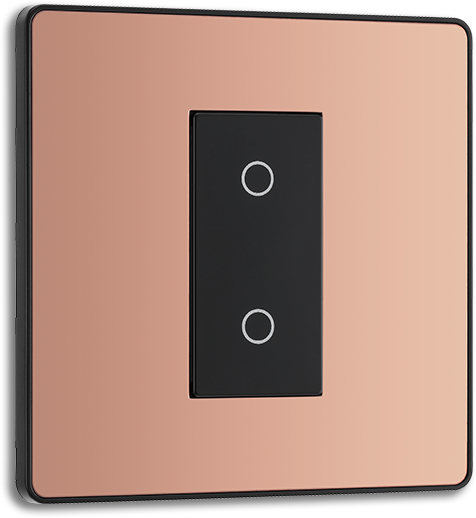 BG Evolve - PCDCPTDM1B - Polished Copper (Black) 200W Single Touch Dimmer Switch, 2-Way Master BG - Evolve - Screwless Polished Copper BG - Sparks Warehouse
