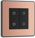 BG Evolve - PCDCPTDM2B - Polished Copper (Black) 200W Double Touch Dimmer Switch, 2-Way Master BG - Evolve - Screwless Polished Copper BG - Sparks Warehouse