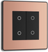 BG Evolve - PCDCPTDS2B - Polished Copper (Black) 200W Double Touch Dimmer Switch, 2-Way Secondary BG - Evolve - Screwless Polished Copper BG - Sparks Warehouse