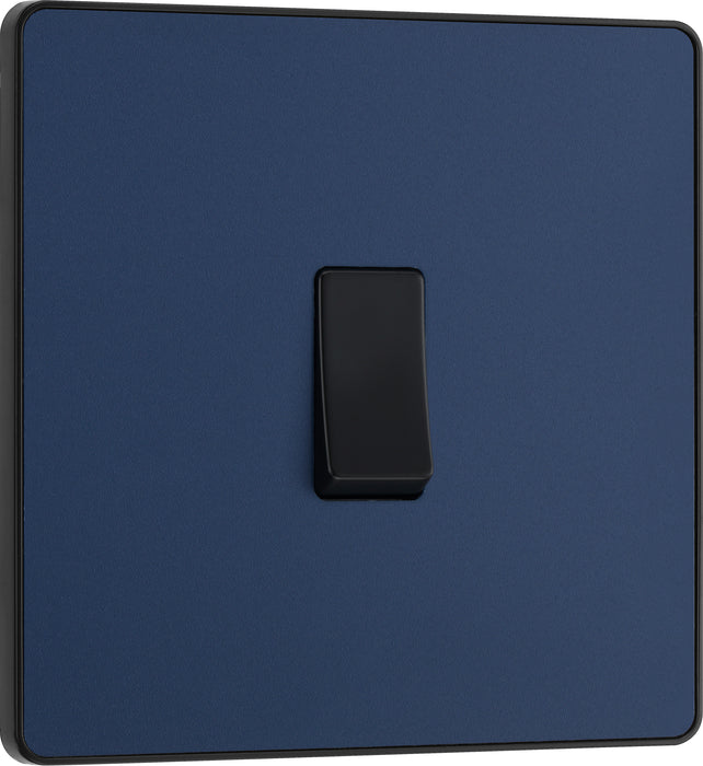 BG Evolve - PCDDB12B - Matt Blue (Black) Single Light Switch, 20A 16AX, 2 Way BG - Evolve - Screwless Matt Blue BG - Sparks Warehouse