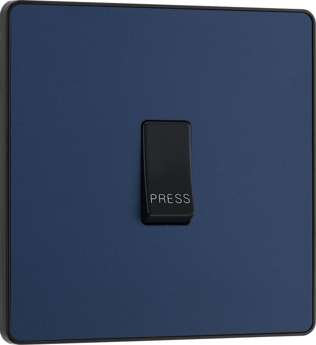 BG Evolve - PCDDB14B - Matt Blue (Black) Single Press Switch, 10A BG - Evolve - Screwless Matt Blue BG - Sparks Warehouse