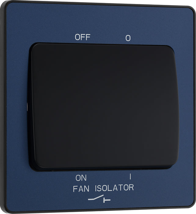 BG Evolve - PCDDB15B - Matt Blue (Black) Fan Isolator Switch, 10A Triple Pole BG - Evolve - Screwless Matt Blue BG - Sparks Warehouse