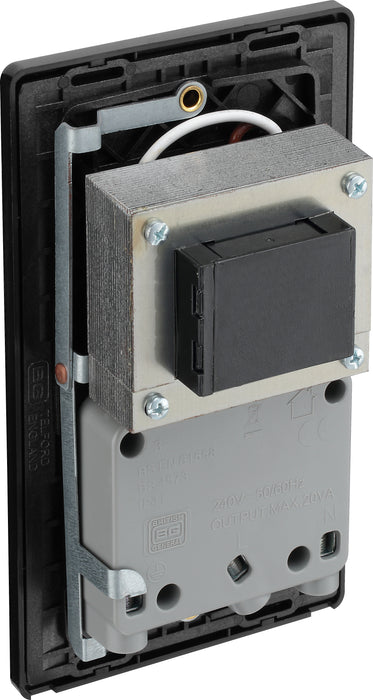 BG Evolve - PCDDB20B - Matt Blue (Black) Dual Voltage Shaver Socket 115/240V BG - Evolve - Screwless Matt Blue BG - Sparks Warehouse