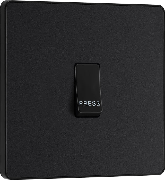 BG Evolve - PCDMB14B - Matt Black (Black) Single Press Switch, 10A BG - Evolve - Screwless Matt Black BG - Sparks Warehouse