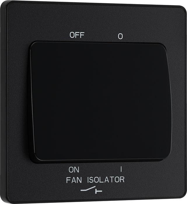 BG Evolve - PCDMB15B - Matt Black (Black) Fan Isolator Switch, 10A Triple Pole BG - Evolve - Screwless Matt Black BG - Sparks Warehouse