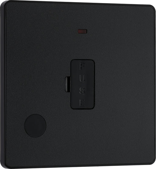 BG Evolve - PCDMB54B - Matt Black (Black) Unswitched 13A Fused Connection Unit With Power LED Indicator, And Flex Outlet BG - Evolve - Screwless Matt Black BG - Sparks Warehouse