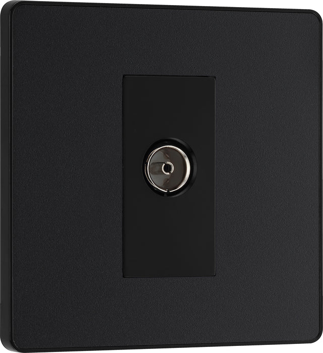 BG Evolve - PCDMB60B - Matt Black (Black) Single Socket For TV OR FM Co-Axial AERIAL Connection BG - Evolve - Screwless Matt Black BG - Sparks Warehouse