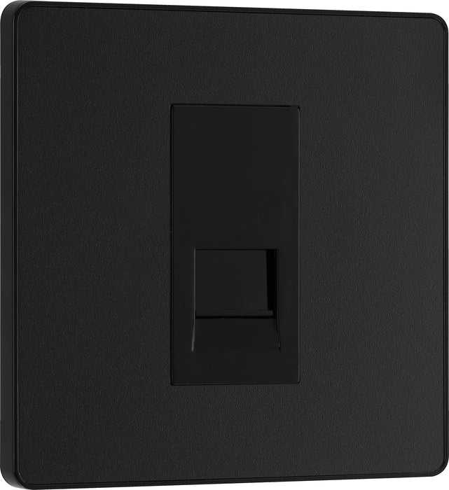 BG Evolve - PCDMBBTS1B - Matt Black (Black) Single Secondary Telephone Socket BG - Evolve - Screwless Matt Black BG - Sparks Warehouse