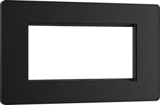 BG Evolve - PCDMBEMR4B - Matt Black (Black) Quadruple Rectangular Front Plate (100 X 50) BG - Evolve - Screwless Matt Black BG - Sparks Warehouse