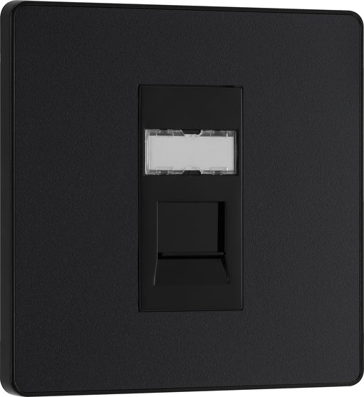 BG Evolve - PCDMBRJ451B - Matt Black (Black) Single RJ45 Telephone Socket BG - Evolve - Screwless Matt Black BG - Sparks Warehouse