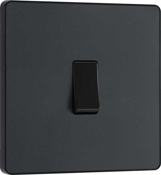 BG Evolve - PCDMG12B - Matt Grey (Black) Single Light Switch, 20A 16AX, 2 Way BG - Evolve - Screwless Matt Grey BG - Sparks Warehouse