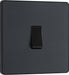 BG Evolve - PCDMG12B - Matt Grey (Black) Single Light Switch, 20A 16AX, 2 Way BG - Evolve - Screwless Matt Grey BG - Sparks Warehouse