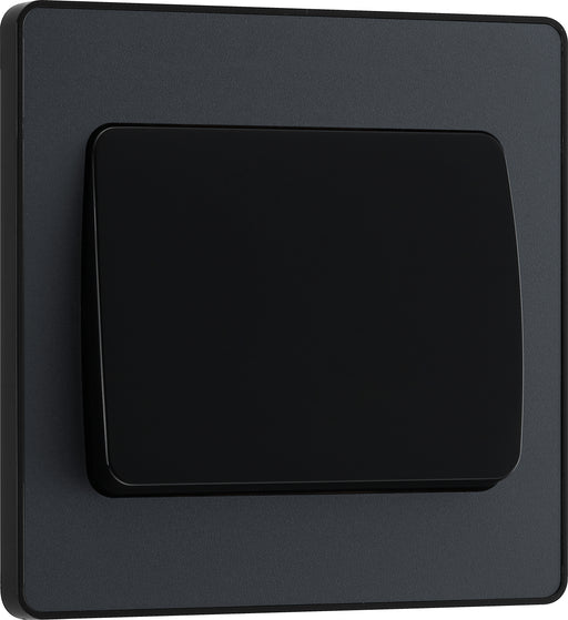 BG Evolve - PCDMG12WB - Matt Grey (Black) Single Light Switch, 20A 16AX, 2 Way, Wide Rocker BG - Evolve - Screwless Matt Grey BG - Sparks Warehouse
