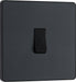 BG Evolve - PCDMG13B - Matt Grey (Black) Single Intermediate Light Switch, 20A 16AX BG - Evolve - Screwless Matt Grey BG - Sparks Warehouse