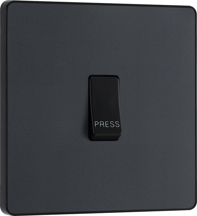 BG Evolve - PCDMG14B - Matt Grey (Black) Single Press Switch, 10A BG - Evolve - Screwless Matt Grey BG - Sparks Warehouse
