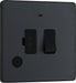 BG Evolve - PCDMG52B - Matt Grey (Black) Switched 13A Fused Connection Unit With Power LED Indicator, And Flex Outlet BG - Evolve - Screwless Matt Grey BG - Sparks Warehouse